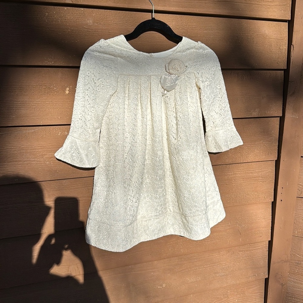 Laura Ashley London cream lace overlay girls dress size 6X
